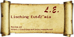 Lisching Eutímia névjegykártya